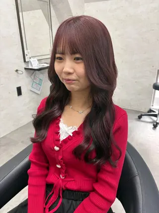 ロング カラー ブリーチなしカラー ダブルカラーエクステのヘアスタイル
