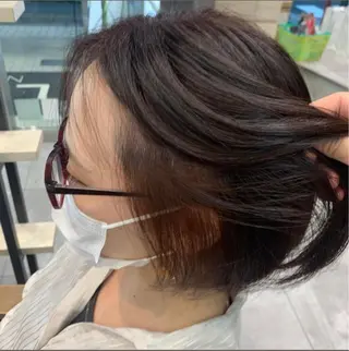 ミディアム カラー ショート・ボブ 🌈chinaのヘアスタイル