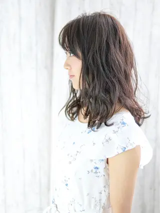 セミロング カラー パーマ ヘアアレンジ キッズ ネイル マツエク・マツパ 永野 良一のヘアスタイル