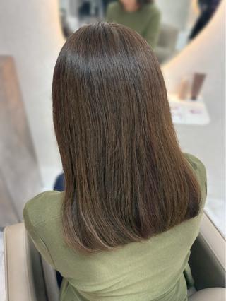 セミロング ゆうな🍒/熊谷/ ワンカラーのヘアスタイル