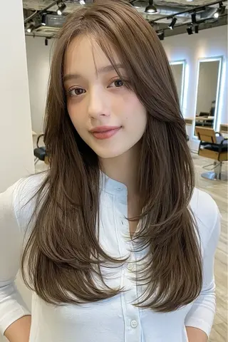 ロング バタフライレイヤー/ ニシトモユキのヘアスタイル