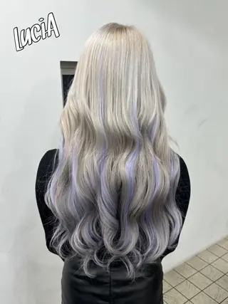 ロング カラー ヘアアレンジ エクステ7:30〜 LuciA\5900のヘアスタイル