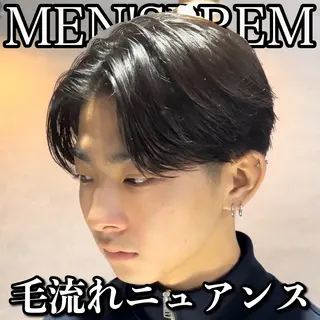 ショート カラー パーマ メンズ センターパート マスターかずまのヘアスタイル