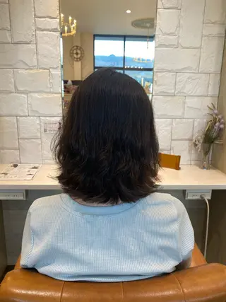 ミディアム パーマ ママ美容師 Tsuchiyaのヘアスタイル