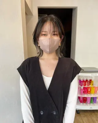 ミディアム カラー ショート& パーマ　坂本のヘアスタイル