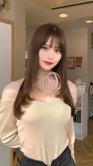 ロング カラー 大阪ウルフカット ハッシュカットのヘアスタイル