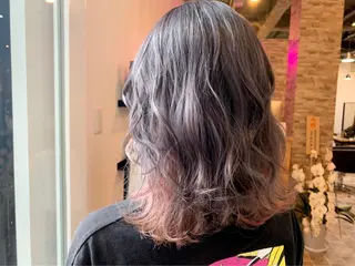 ミディアム カラー ヘアカラー&縮毛矯正 STAR☆RIVERのヘアスタイル