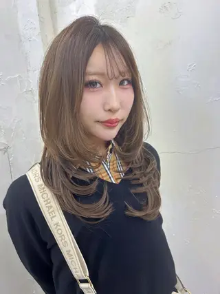 ミディアム レイヤー/エクステ alpha下妻のヘアスタイル
