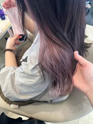 セミロング カラー 暖色/ブリーチカラー 🎀 M i k uのヘアスタイル