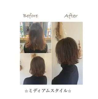 ミディアム カラー パーマ ネイル 豊橋美容院 ソンリエのヘアスタイル