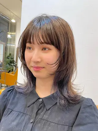 ミディアム ミディアムヘア🌼 さきのヘアスタイル