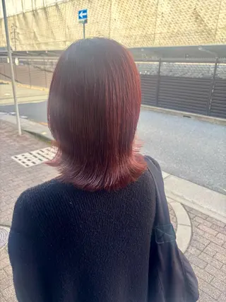 ミディアム カラー 酸性ストレート✨ 艶カラー✨谷口倭子のヘアスタイル