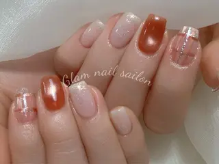 ネイル エツメ💅 長さ出し🎀デザインのネイルデザイン