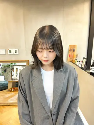 ミディアム カラー ヘアアレンジ ena/ブリーチなし 透明感・レイヤー🎀のヘアスタイル