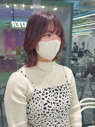 ミディアム カラー パーマ ヘアアレンジ メンズ キッズ ネイル マツエク・マツパ アイブロウ KANAMI 🌏のヘアスタイル