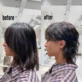 ショート パーマ メンズ 似合わせカットカラー ・パ—マ✨ちえのヘアスタイル