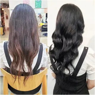 ロング カラー ヘアアレンジ パーソナルカラー 診断🍀マリンのヘアスタイル