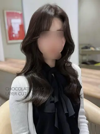 カラー セミロング 盛れ🎀韓国ヘア 美艶🇰🇷なるみのヘアスタイル