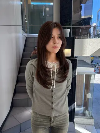 セミロング 竹田 佳奈のヘアスタイル