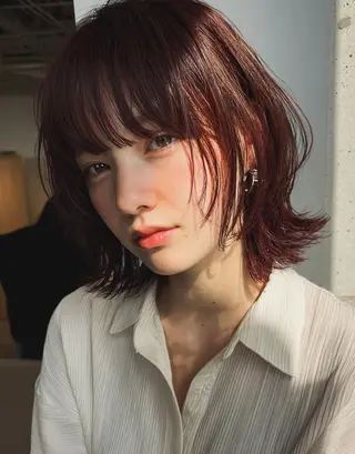 ミディアム カラー デザインカラー✨ 透明感カラー菊地真保のヘアスタイル