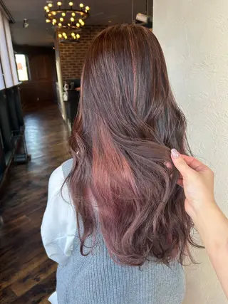 ロング カラー ヘアアレンジ 梅木李奈🕊️ レイヤー透明感カラーのヘアスタイル