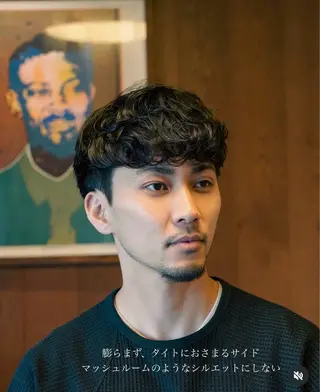 パーマ メンズ メンズショート タチカワユウキのヘアスタイル