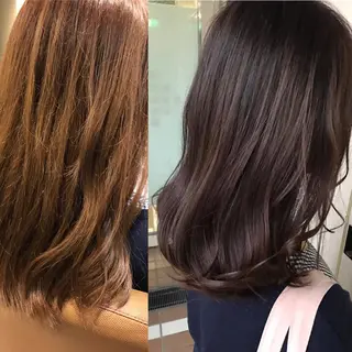 ミディアム カラー 【体験】韓国 メイク&ヘア天神のヘアスタイル