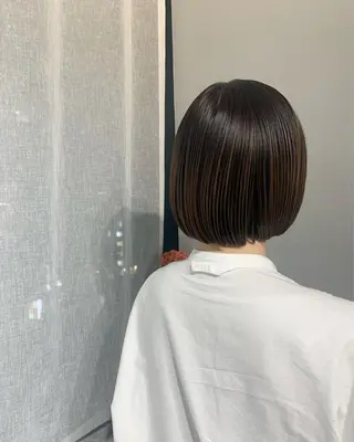 ミディアム カラー パーマ ヘアアレンジ ボブパーマコテ巻き風 パーマNo1深江秀平のヘアスタイル