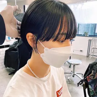ショート カラー 白髪ぼかし/ショート /ミニボブだいじのヘアスタイル
