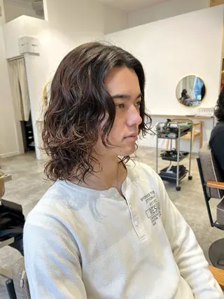 ミディアム パーマ KAZU keshiki大名のヘアスタイル