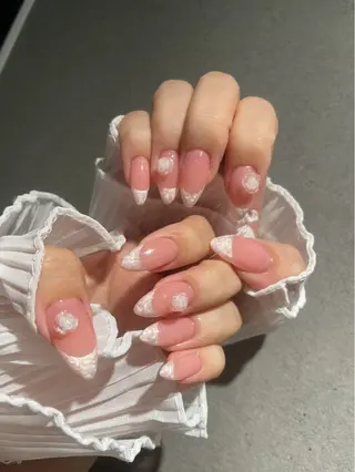 ネイル I-nailロング /ワンホン/キラキラのネイルデザイン