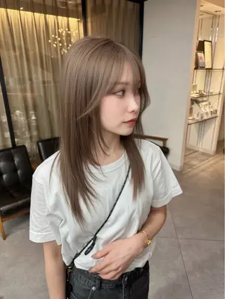 ロング カラー も も えのヘアスタイル
