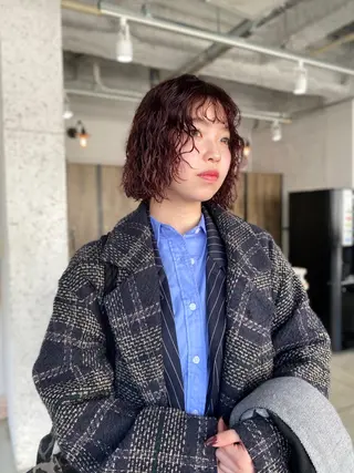 ミディアム パーマ KOOKI スティードトーキョーのヘアスタイル