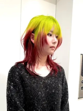 ミディアム カラー ハイトーン/レイヤー /ウルフ⭐️永田⭐️のヘアスタイル
