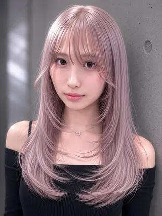 ロング カラー ハッシュカット&艶々 ハイトーン/ミワのヘアスタイル