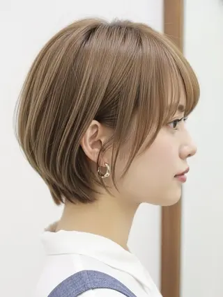 ショート 藤田真凜/ボブ/ショ ート/艶カラー🩶のヘアスタイル