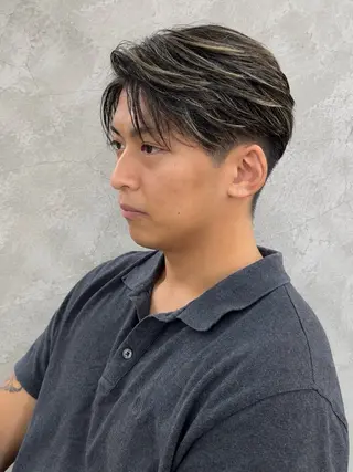 ミディアム パーマ メンズ 小塚 悠雅のヘアスタイル
