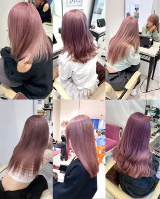 セミロング カラー 韓国ハイレイヤー ハッシュカット特化のヘアスタイル