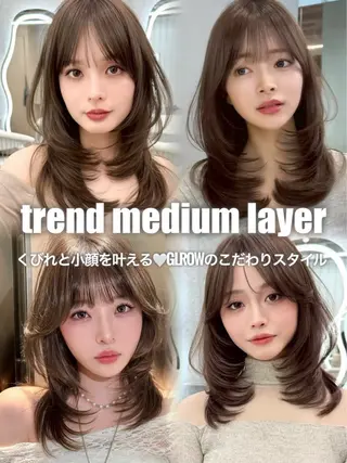 ミディアム 透明感カラー/ ベージュ/設樂彩乃のヘアスタイル