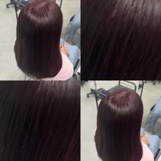 ロング 透明感×ワインレッド 🍒𝐘𝐮𝐤𝐚のヘアスタイル
