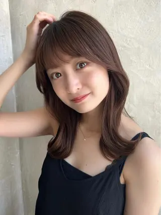 セミロング 🧡くびれヘア/前髪 顔周り🧡久原結衣のヘアスタイル