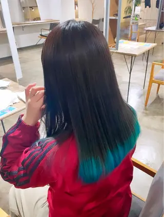 セミロング カラー 暖色カラー🍒 ケアブリーチ/akiのヘアスタイル