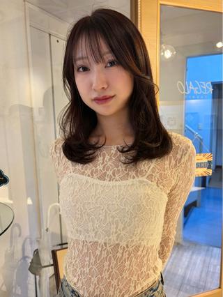 セミロング カラー anzu🤍透明感/ 似合わせhair🌛のヘアスタイル