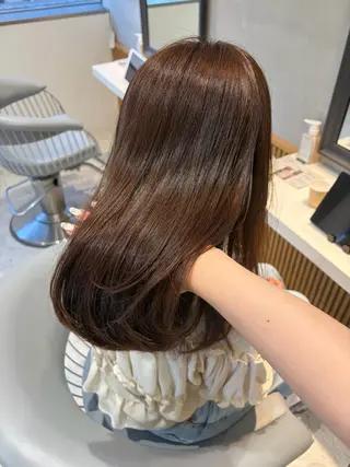 セミロング カラー ヘアセット/レイヤー 縮毛矯正/はるか🎀のヘアスタイル