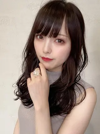 セミロング カラー 銀座✨レイヤーカット 顔まわり/坂本亜裟海のヘアスタイル
