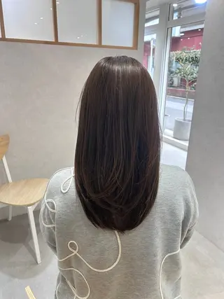 セミロング Mao 🎀bob 赤み撃退🌿艶カラーのヘアスタイル