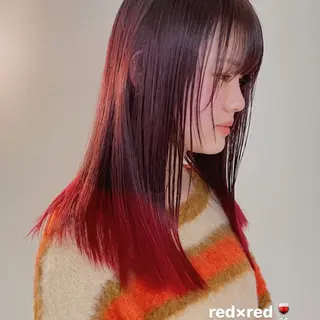 セミロング カラー ニイ/栄/ ボブカットモデル募集のヘアスタイル