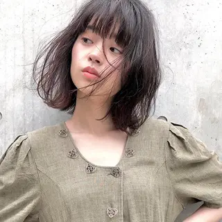 ミディアム カラー パーマ ヘアアレンジ 【ダメージレス施術】 【透明感】北村 拓也のヘアスタイル