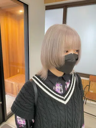 カラー ブリーチカラー よねだまことのヘアスタイル