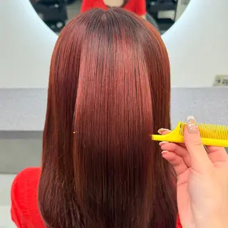 ミディアム hina/艶カラー/ 縮毛矯正/梅田のヘアスタイル